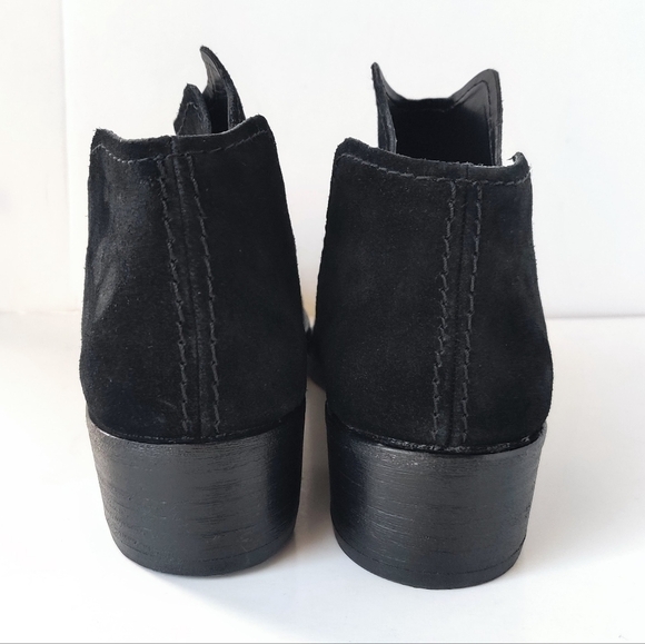 DOLCE VITA Trist Onyx Black Suede Leather Block Heel Slip-on Ankle Booties 8.5 - Picture 4 of 11